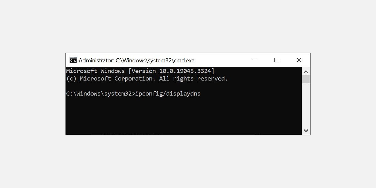 Cửa sổ Command Prompt trên Windows với lệnh hiển thị bản ghi DNS