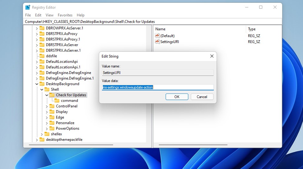 Cửa sổ Edit String