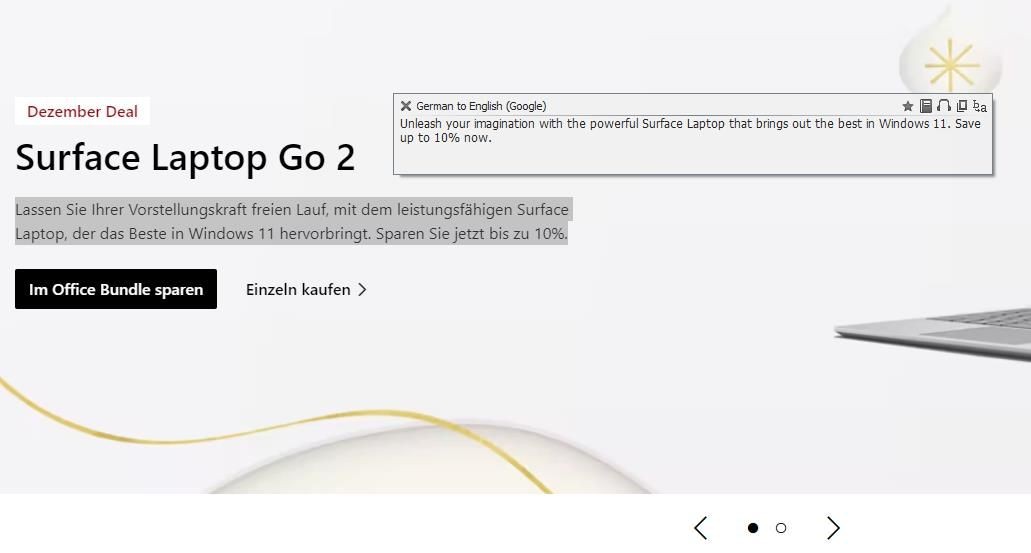 Cửa sổ popup dịch của QTranslate
