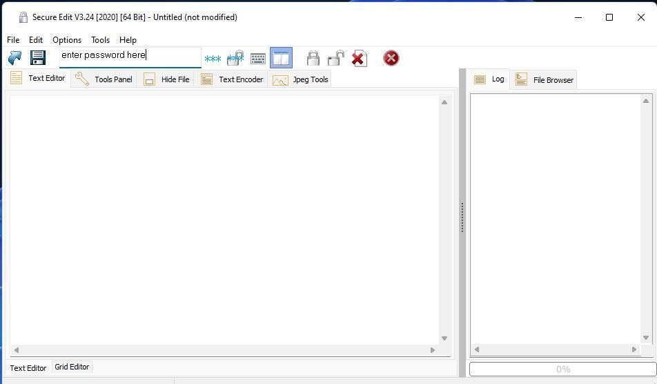 Cửa sổ Secure Edit