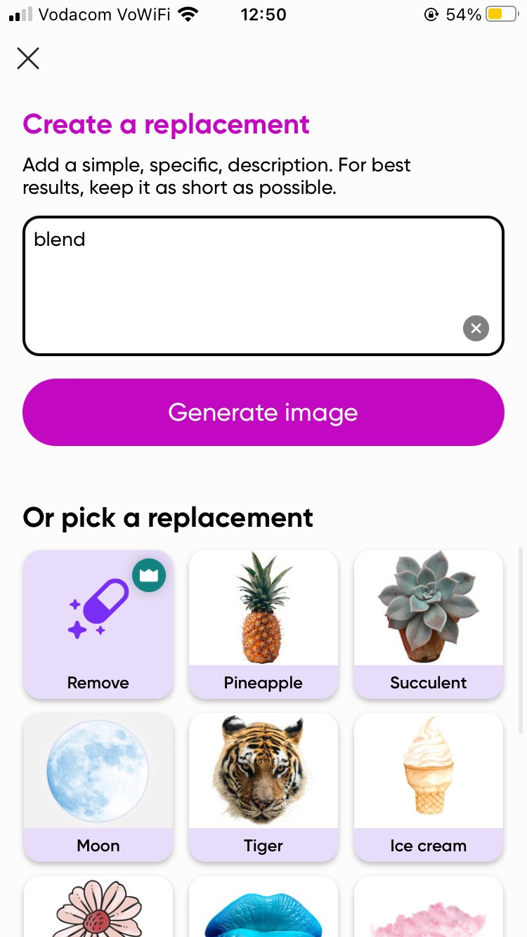 Cung Cấp Lời Nhắc Cho AI Replace Trong Ứng Dụng Picsart