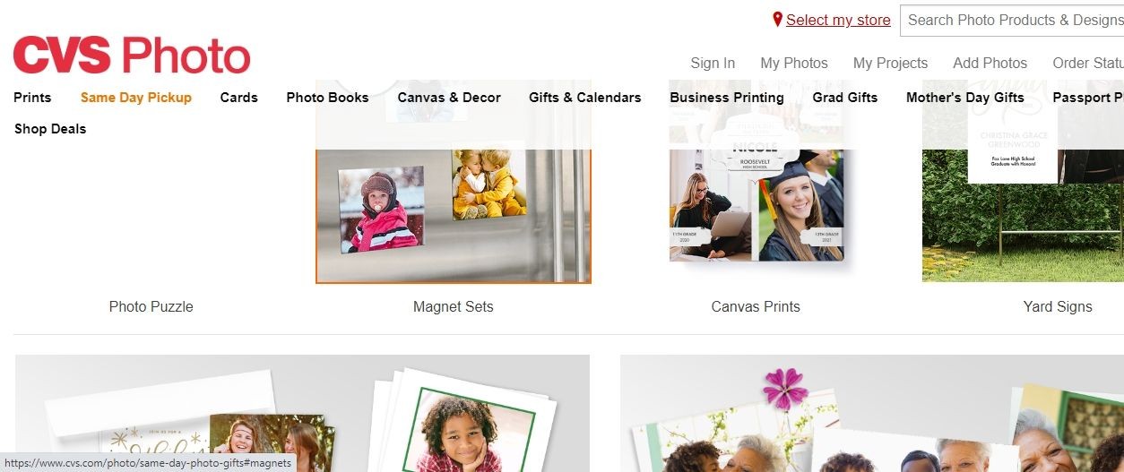 CVS photo website screenshot