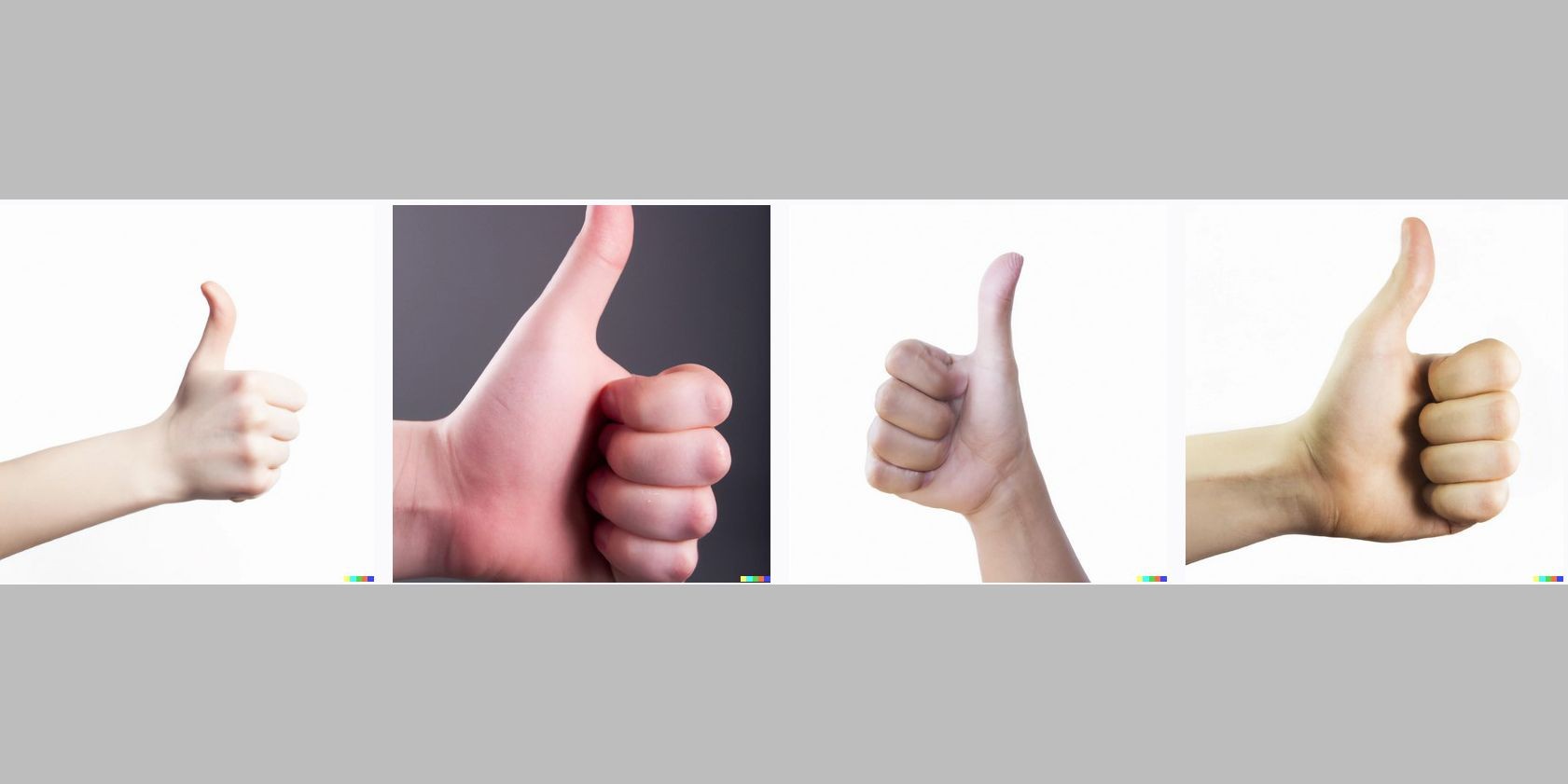 Dall-E 2 - Cử chỉ bàn tay thumbs up