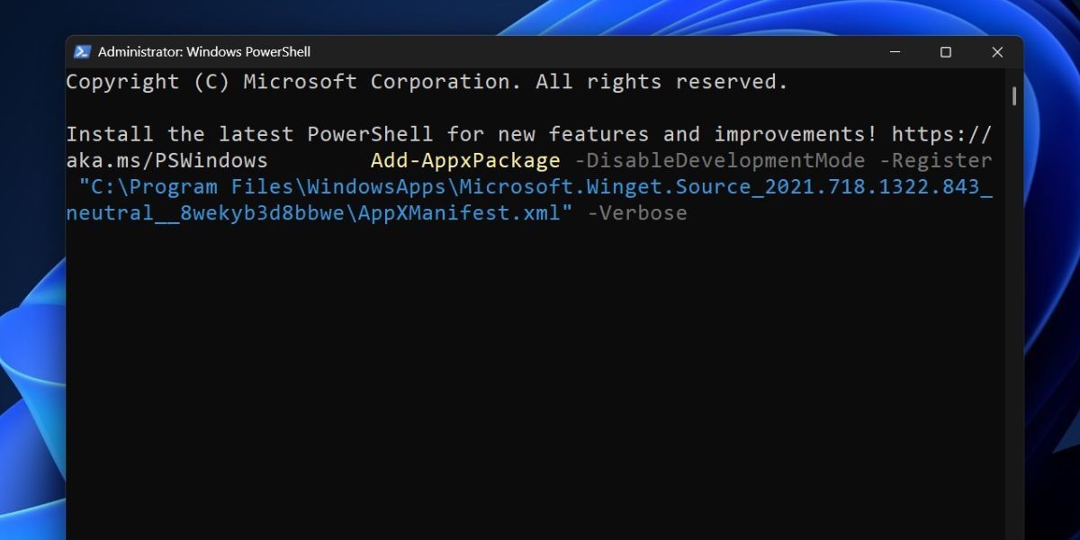 Đăng Ký Lại Winget Sử Dụng PowerShell