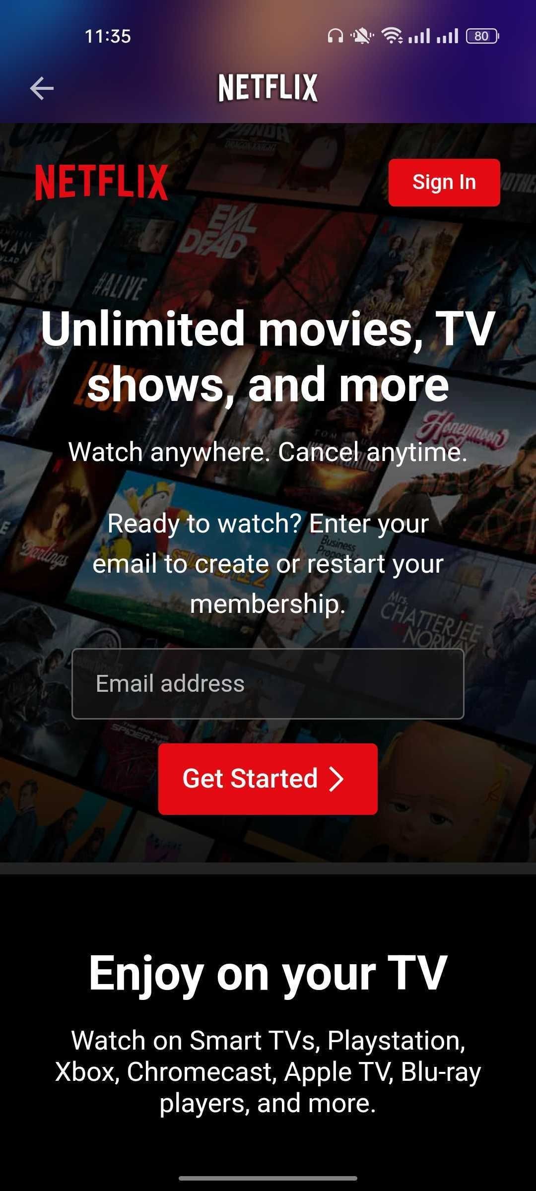 Đăng nhập vào Netflix trong Rave