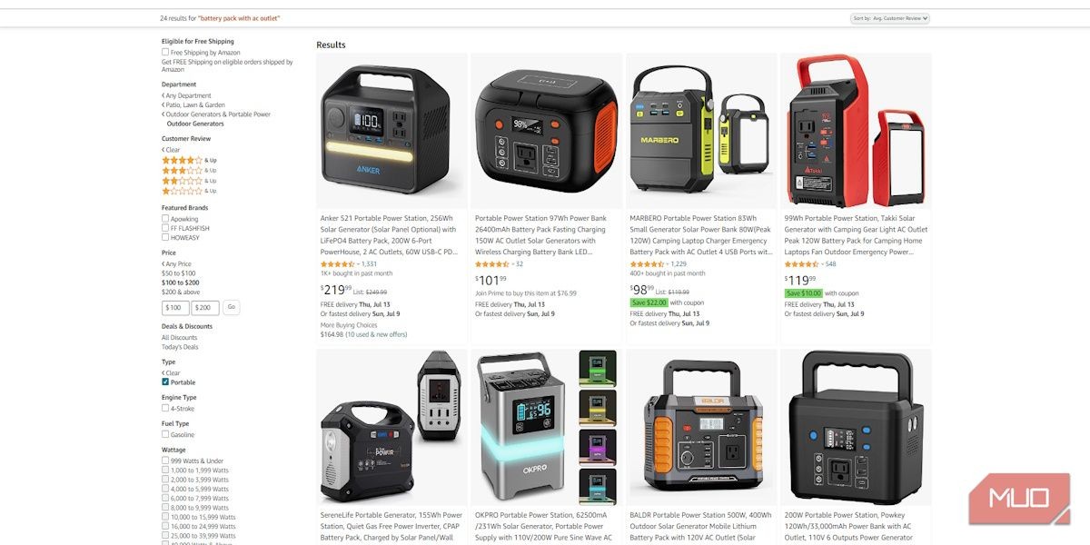 Danh sách các pin sạc có ổ cắm AC trên Amazon