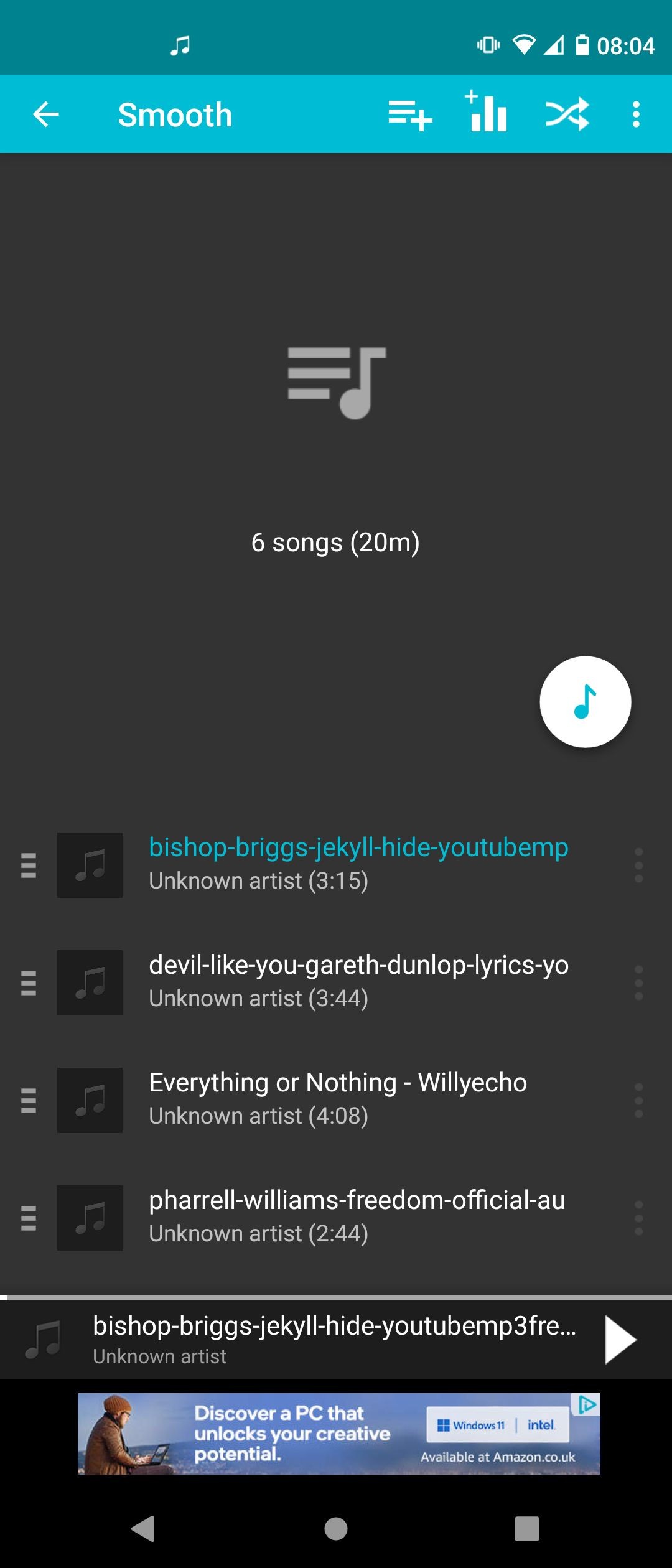 Danh sách phát nhạc trên Rocket Music Player