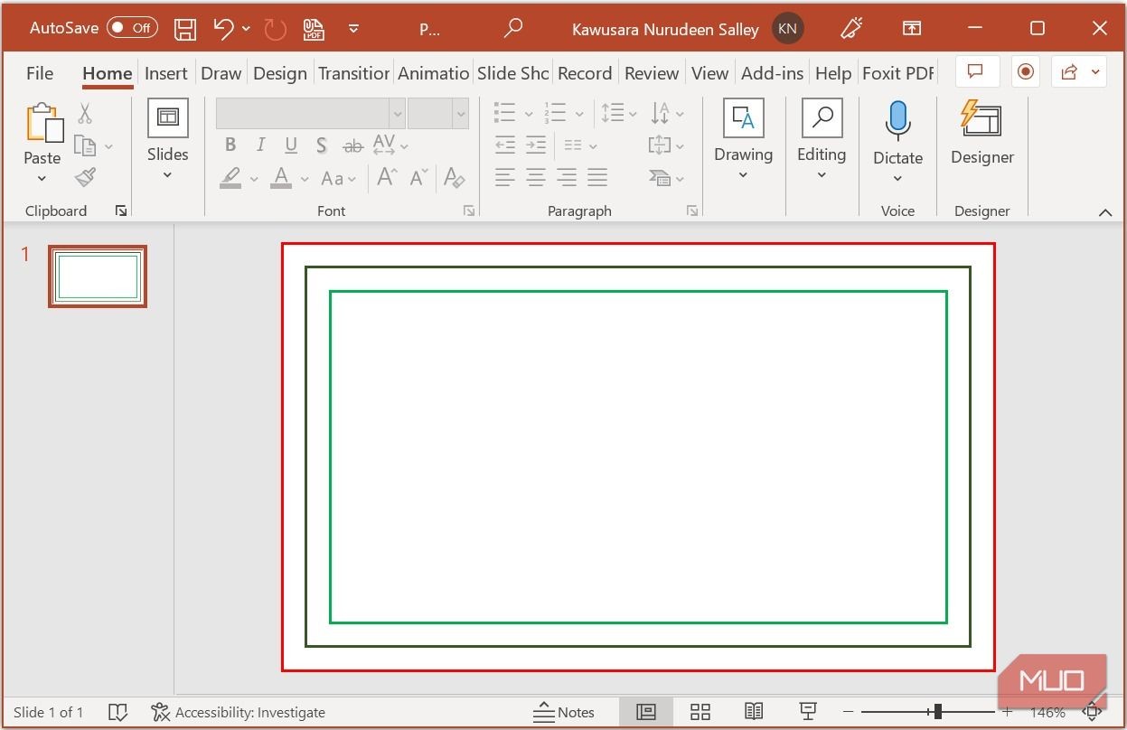 Đặt các vùng rò rỉ, cắt và an toàn trong PowerPoint