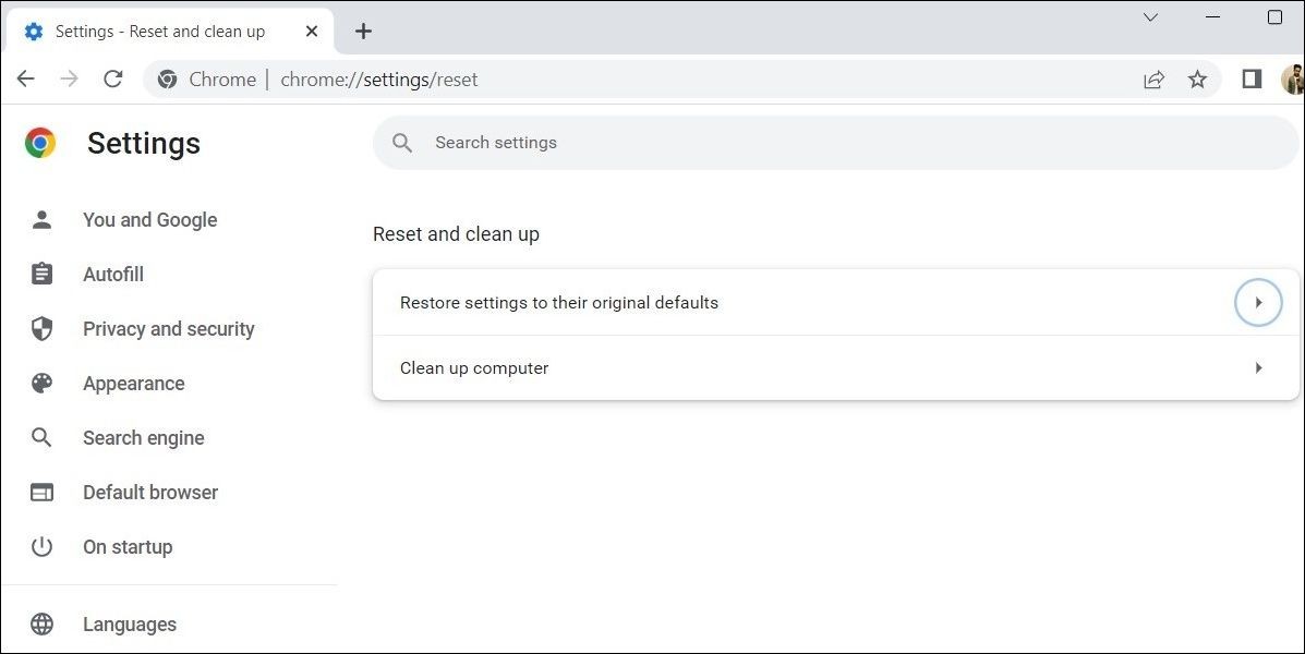 Đặt lại Google Chrome