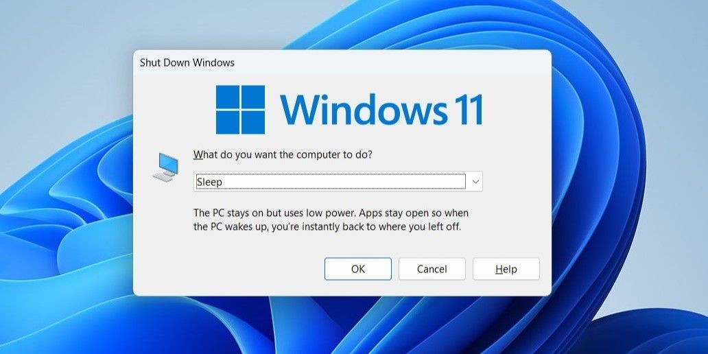 Đặt máy tính Windows vào chế độ ngủ bằng hộp thoại Tắt Windows