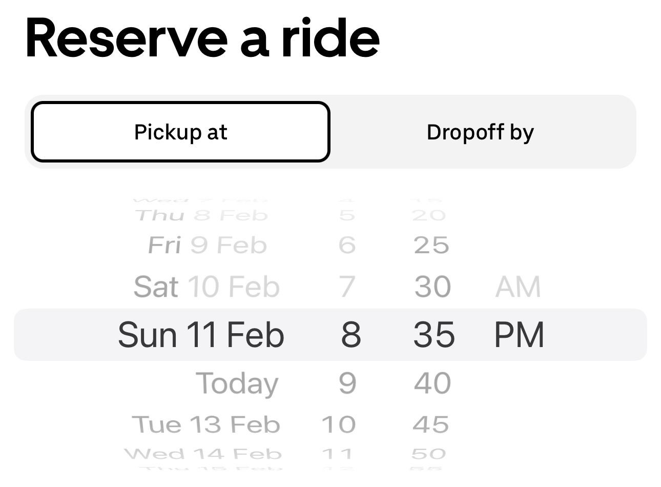 Đặt trước Uber trên ứng dụng Uber