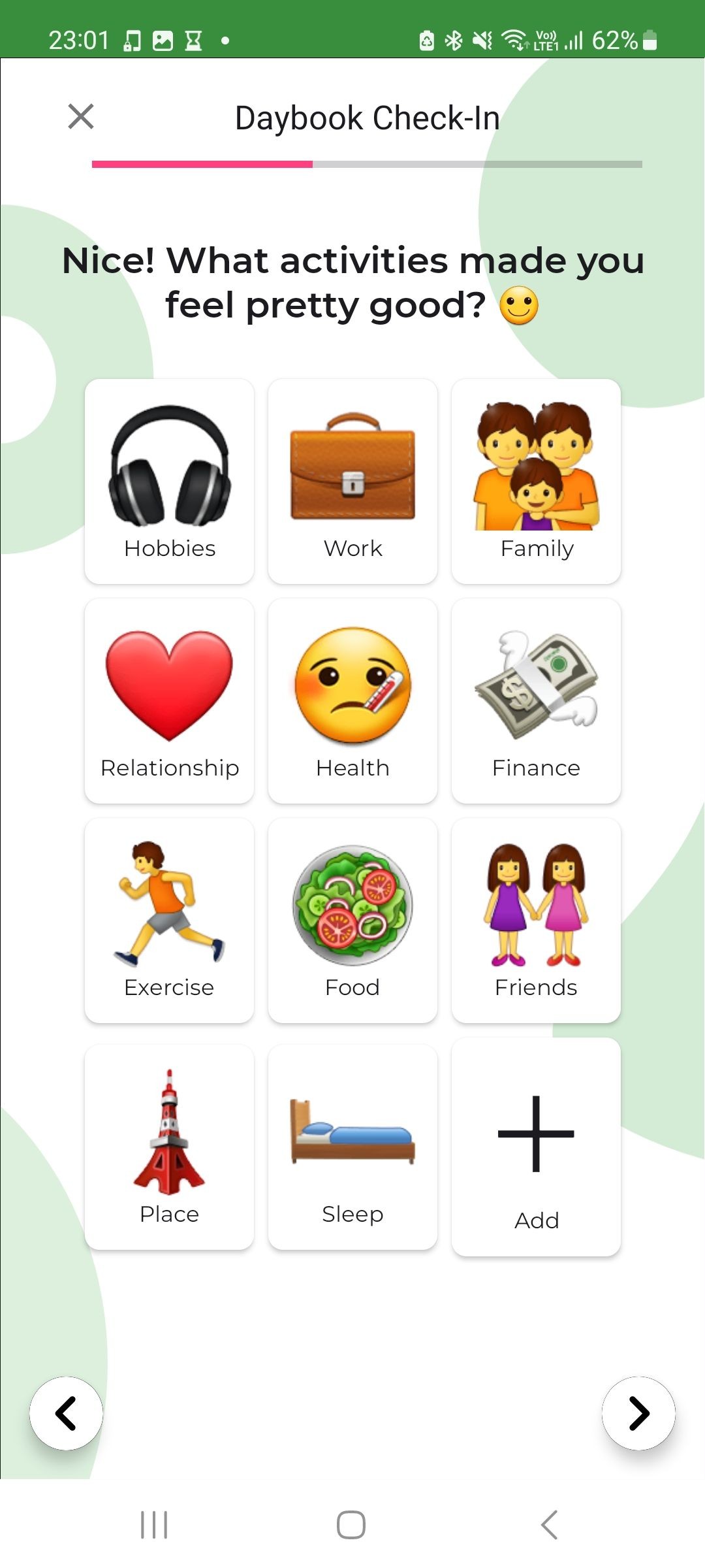 Daybook lựa chọn hoạt động