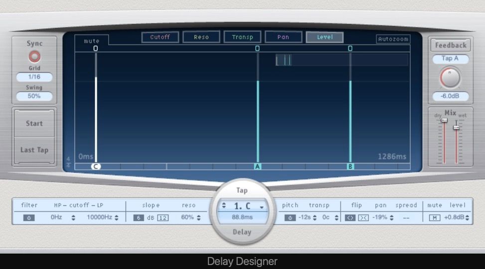 Delay Designer trong Logic Pro X