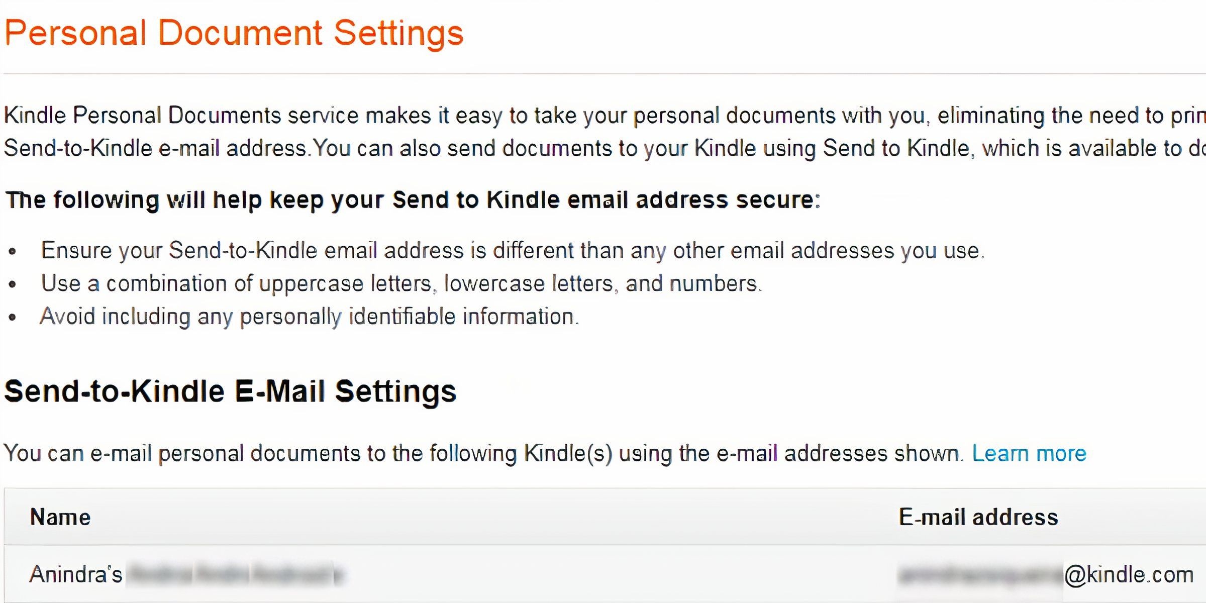 Địa chỉ email Kindle trên Amazon
