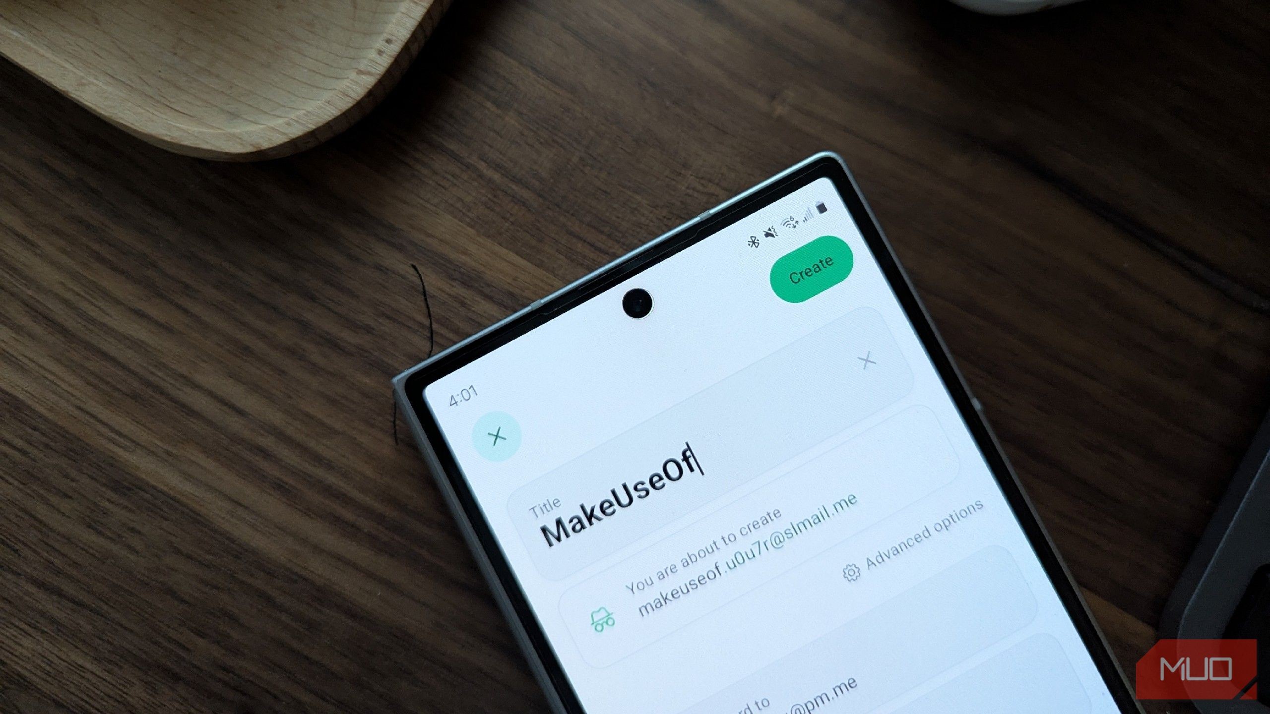 Địa chỉ email tạm thời được tạo trong ứng dụng Proton Pass trên Android.