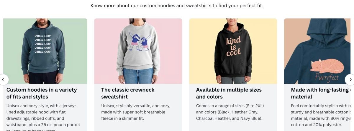 Dịch vụ in ấn của Canva in trên áo hoodie