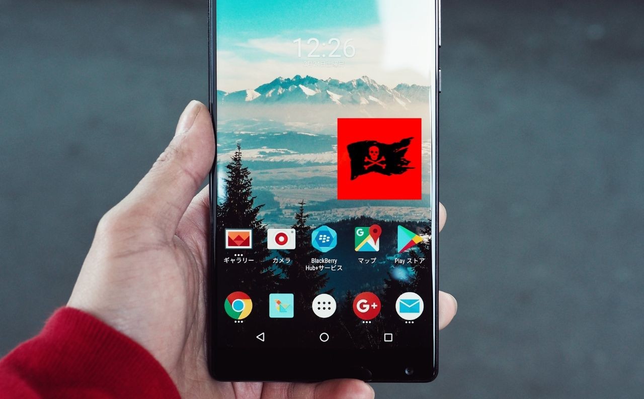 Điện thoại thông minh hiển thị mã độc Android
