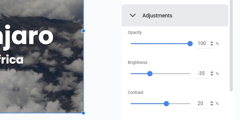 Điều chỉnh hình ảnh trong Google Slides.