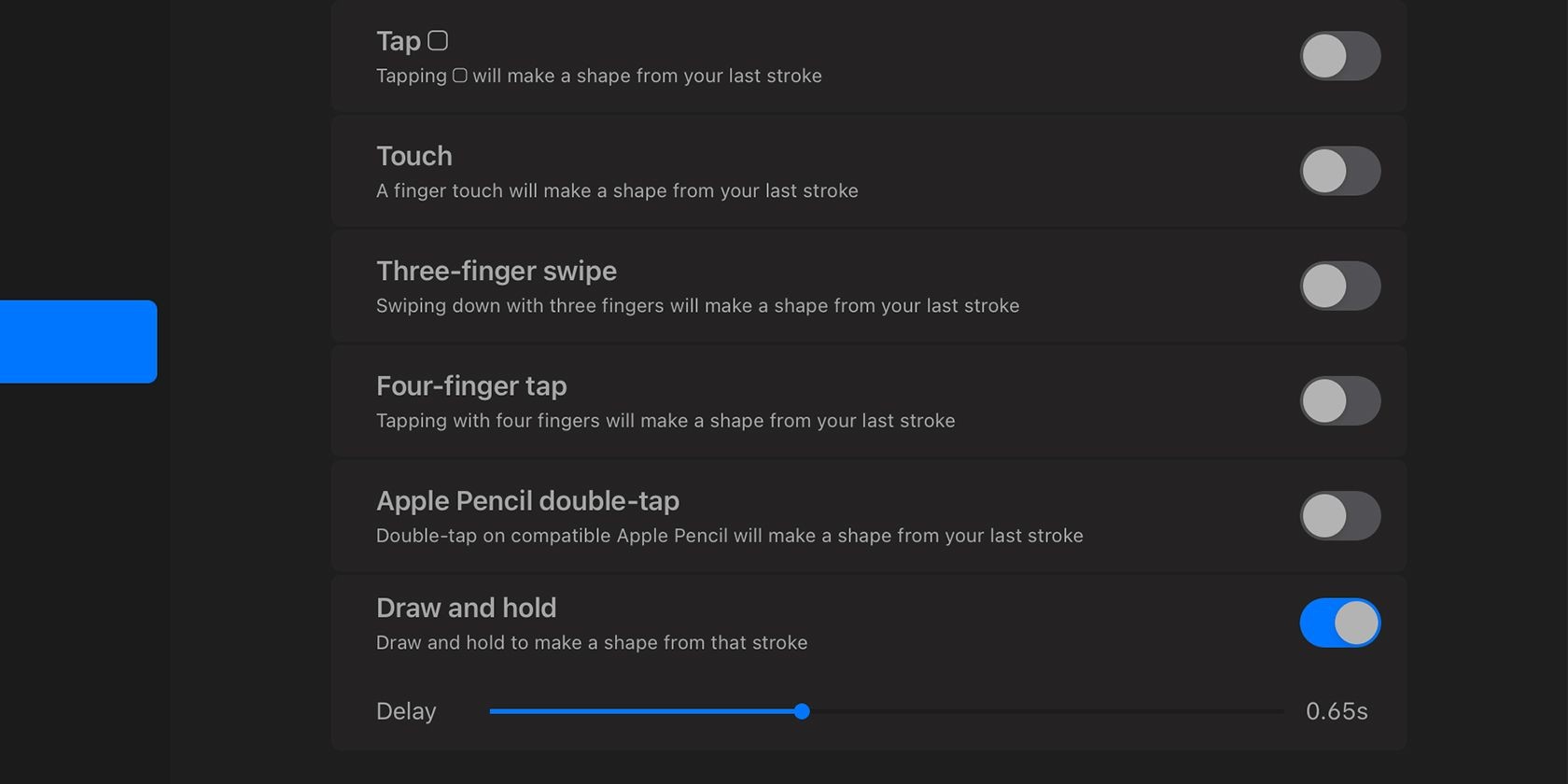 Điều khiển cử chỉ trong Procreate