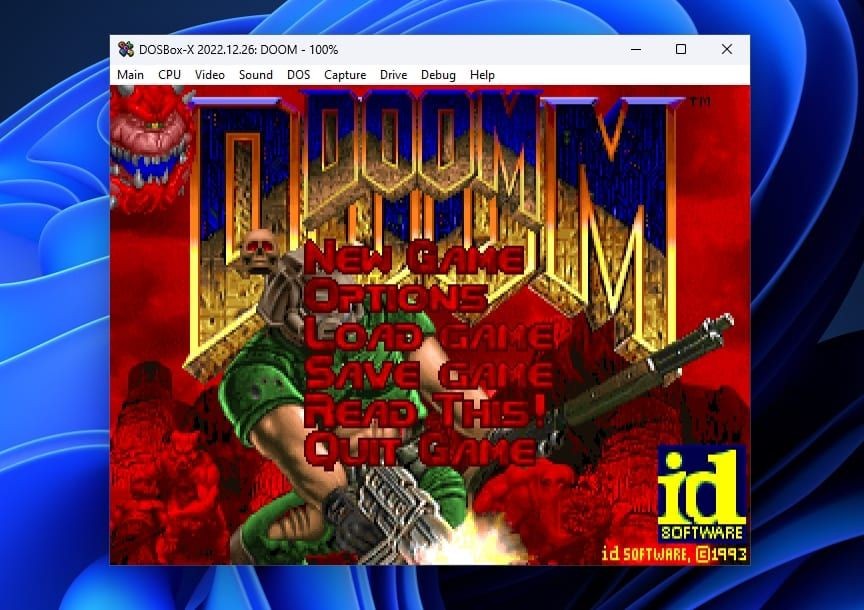DOSBox-X Doom Chạy Trong Cửa Sổ