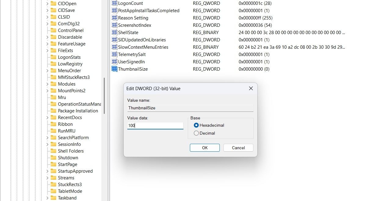 Dữ liệu giá trị trong Registry Editor