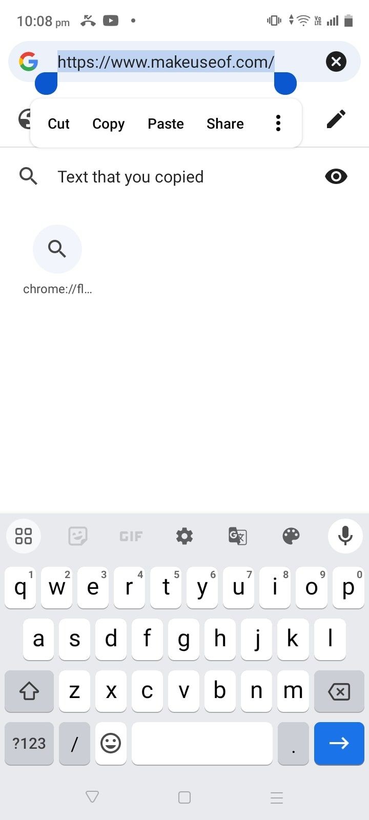 Đường link trang web trong thanh địa chỉ của Chrome