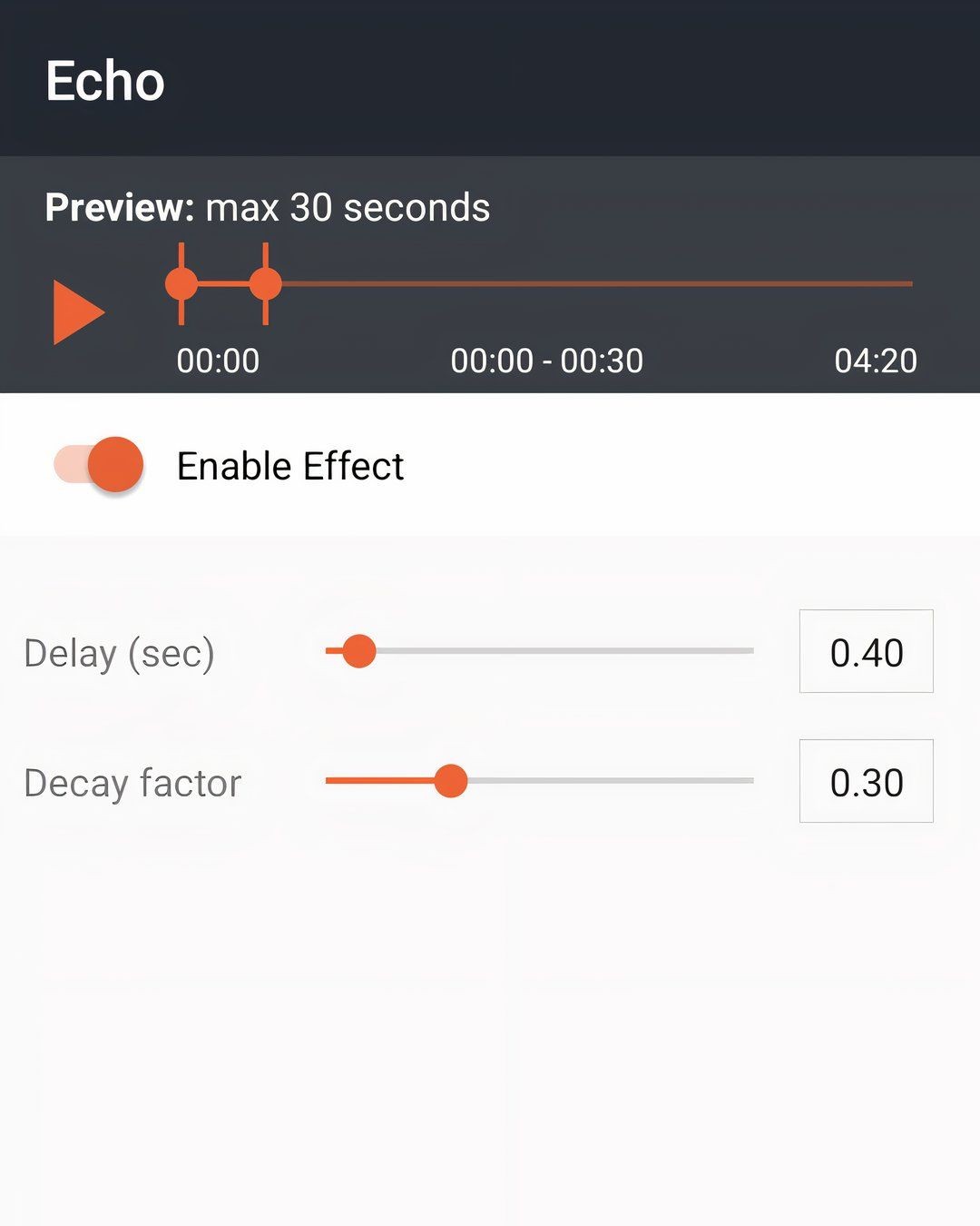 Echo Sound Effects Cài Đặt.