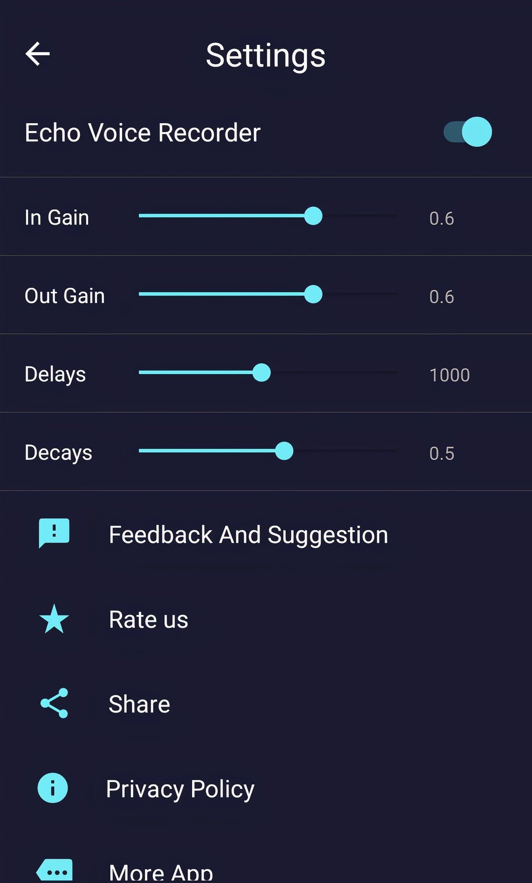 Echo Voice Recorder Cài Đặt.