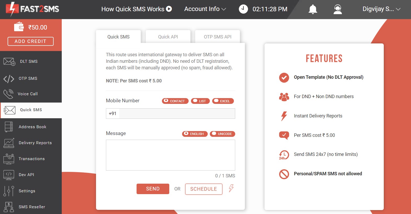 Fast2SMS