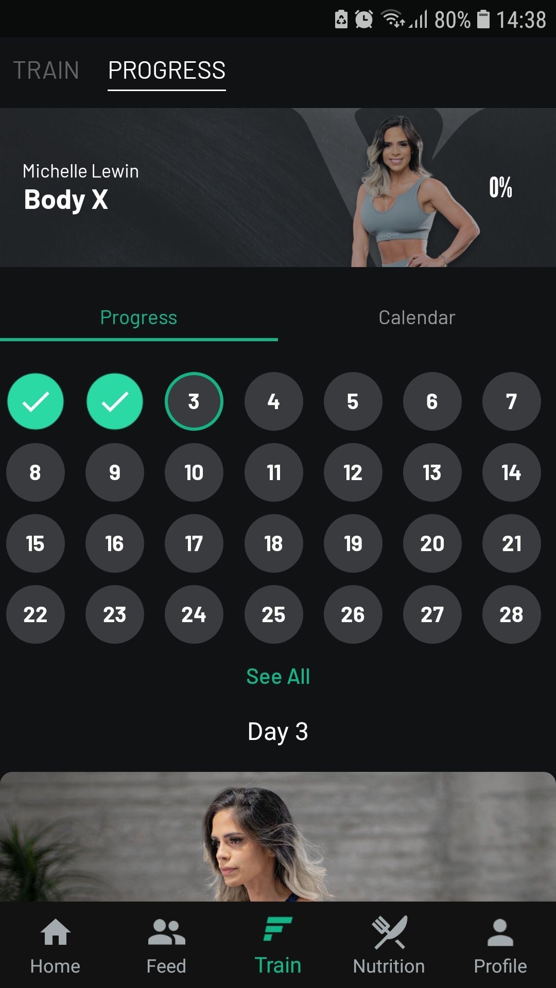 Fitplan tiến trình tập luyện trên điện thoại Android