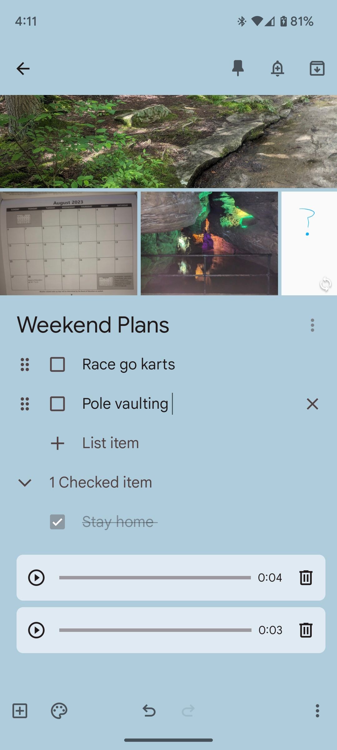 Gạch bỏ mục trong Google Keep