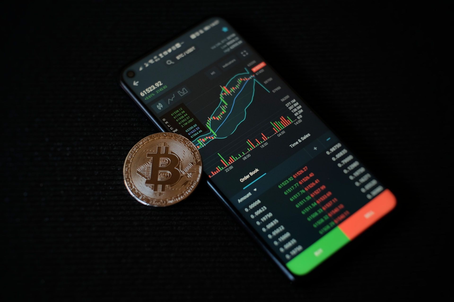 Giao dịch tiền điện tử trên điện thoại di động và bitcoin trên đó