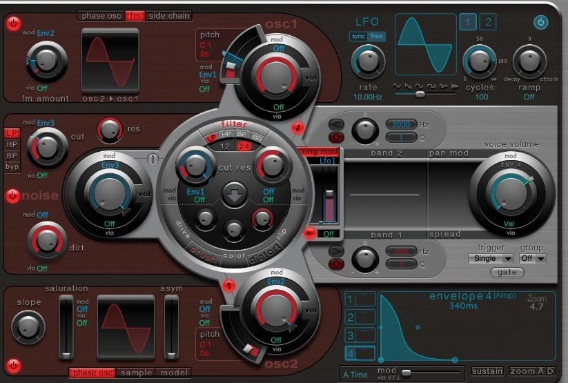Giao diện bộ tổng hợp Ultrabeat Drum Machine