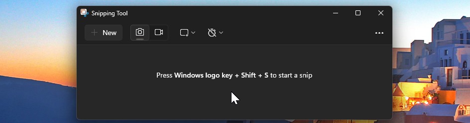 Giao diện của ứng dụng Snipping Tool trên Windows 11