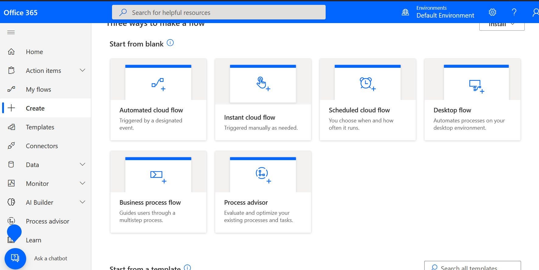 Giao diện Power Automate