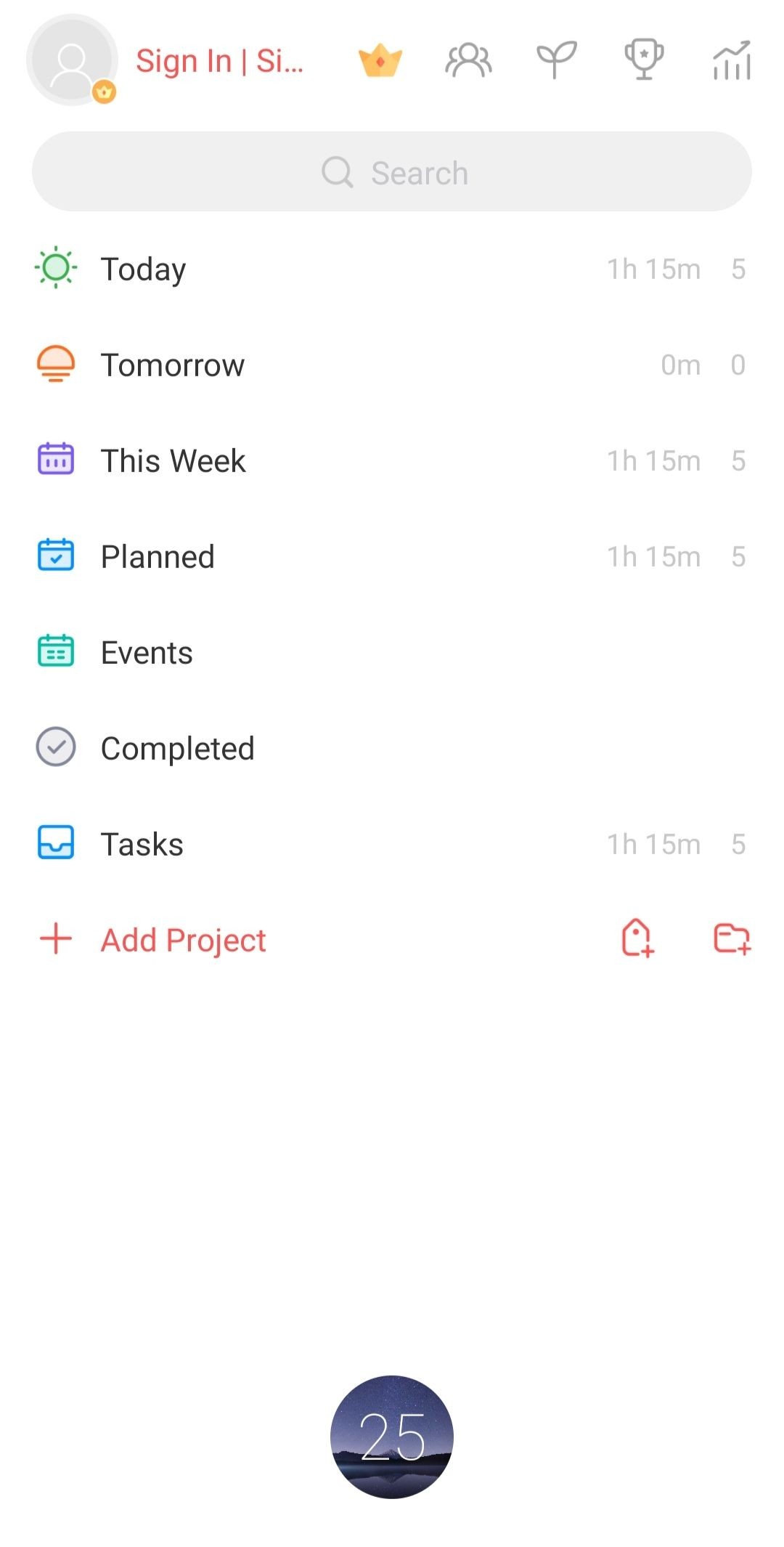 Giao diện ứng dụng Focus To-Do