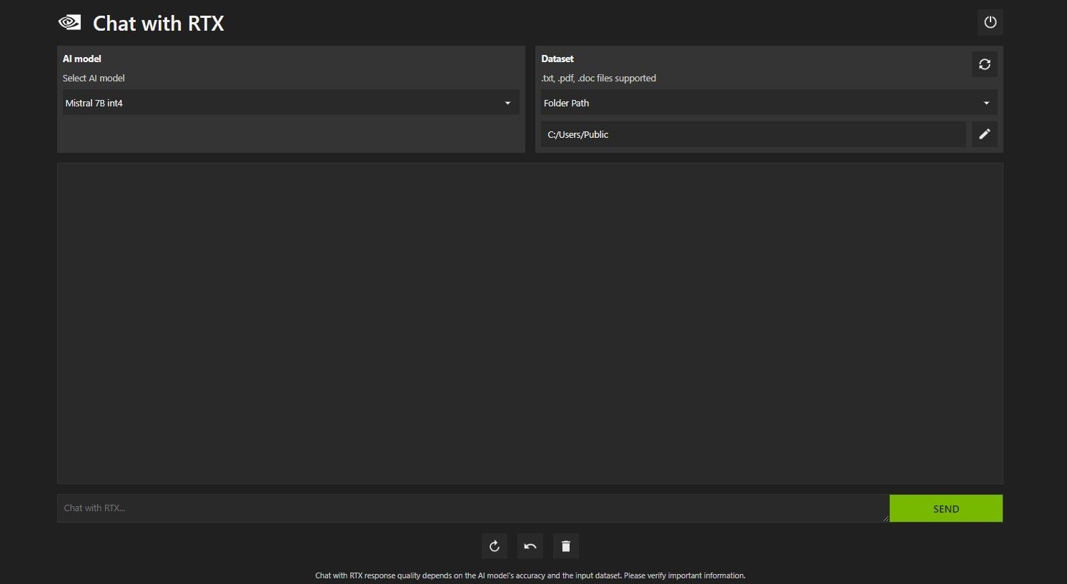 Giao diện web của Chat with RTX