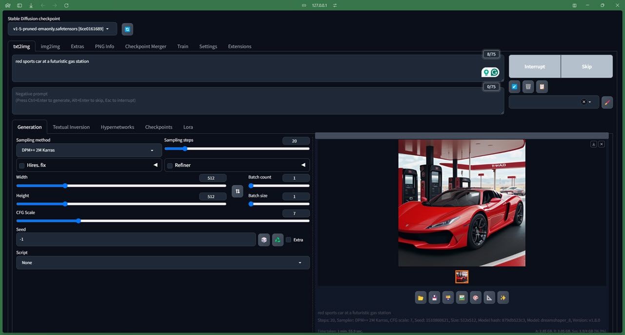 Giao diện web của Stable Diffusion