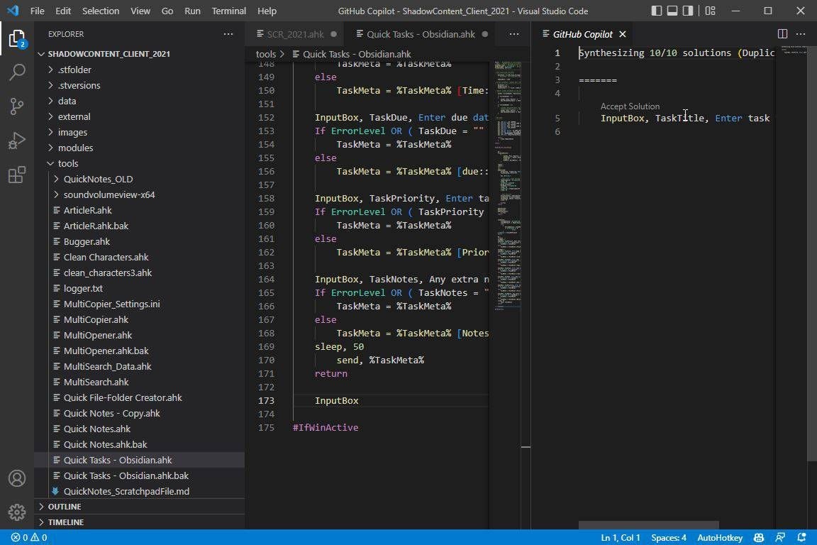 GitHub Copilot hoạt động trong VSCode