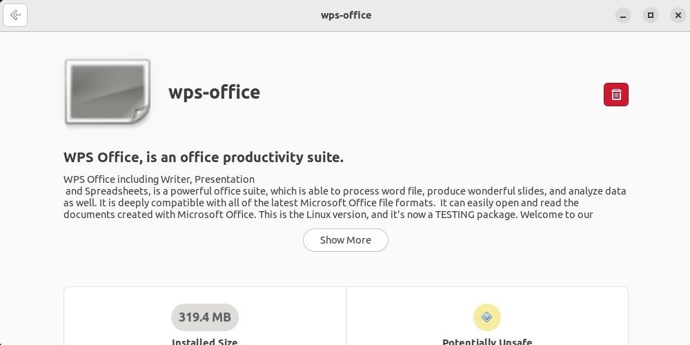 Gỡ bỏ WPS Office trên Ubuntu sử dụng giao diện đồ họa