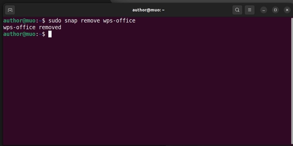 Gỡ bỏ WPS Office trên Ubuntu sử dụng Snap