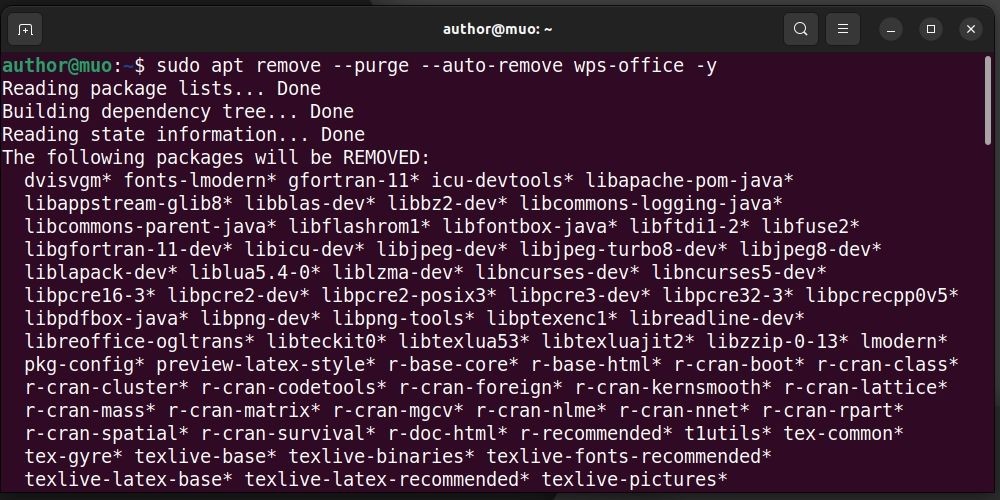 Gỡ bỏ WPS Office trên Ubuntu sử dụng terminal