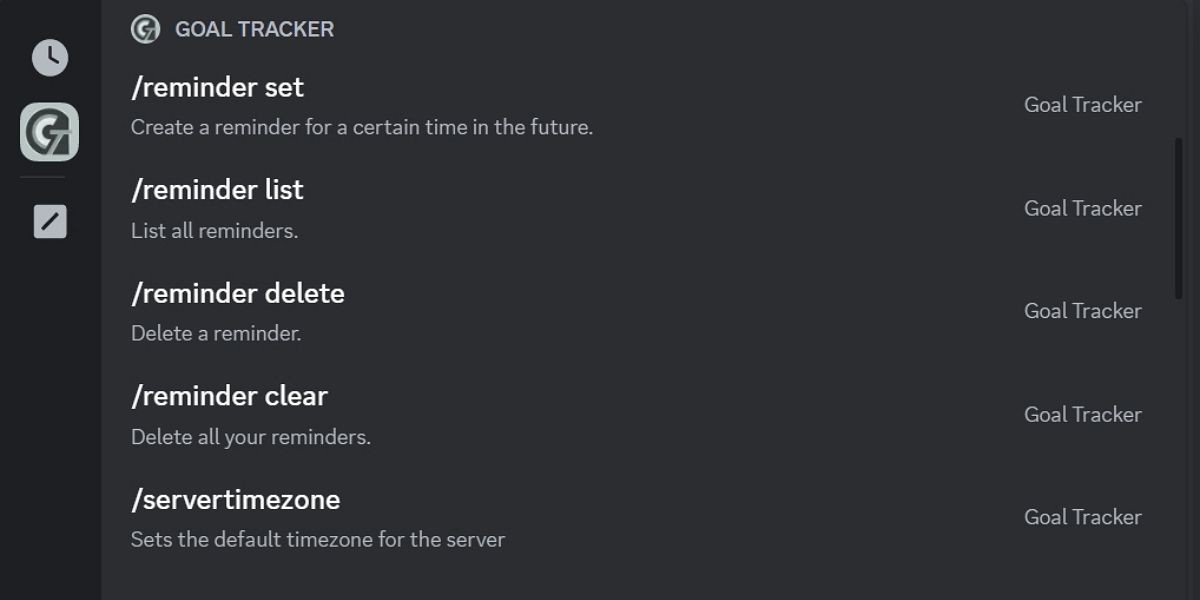 Goal Tracker bot trên Discord