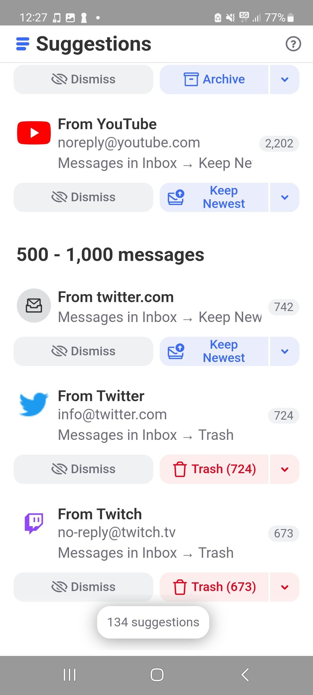 Gợi ý làm sạch email rác