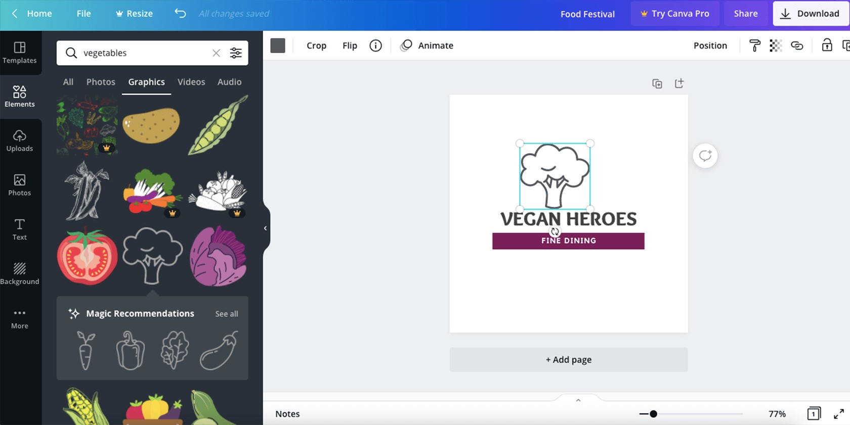 Gợi ý ma thuật Canva