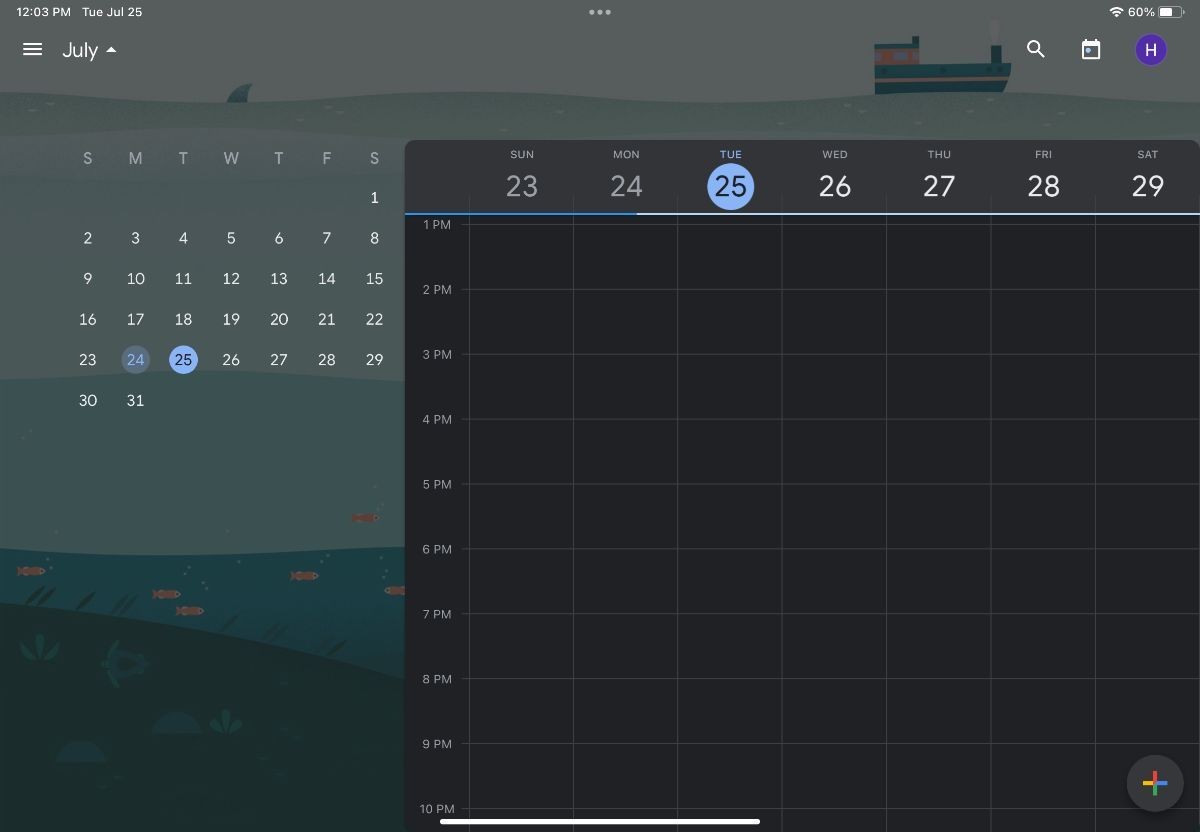 Google Calendar trên iPad giúp quản lý lịch học tập