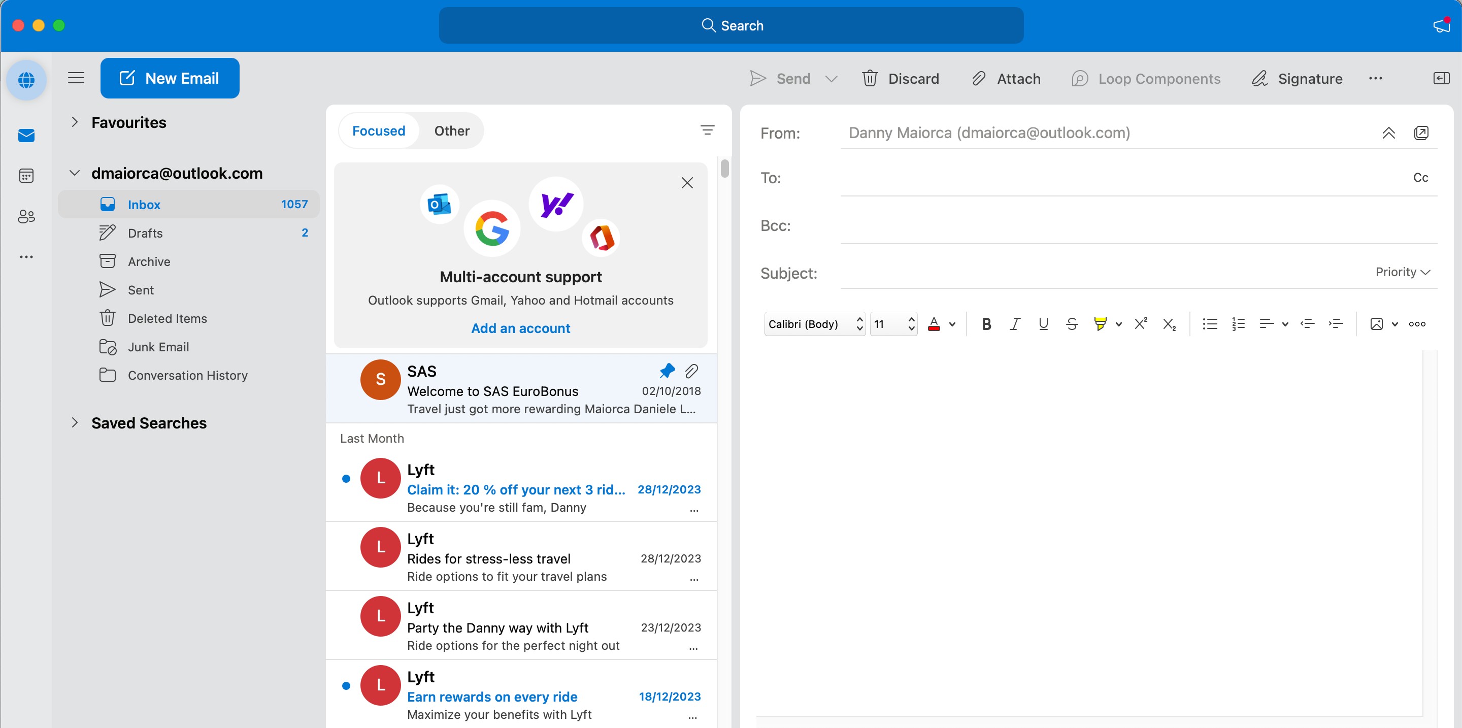 Gửi email trong ứng dụng Microsoft Outlook cho Mac