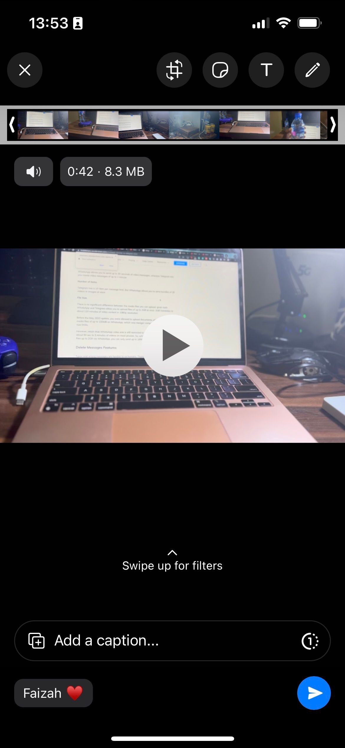 Gửi video cho ai đó trên WhatsApp