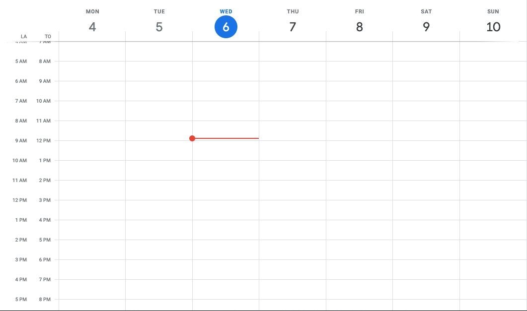 Hiển thị múi giờ phụ trong Google Calendar