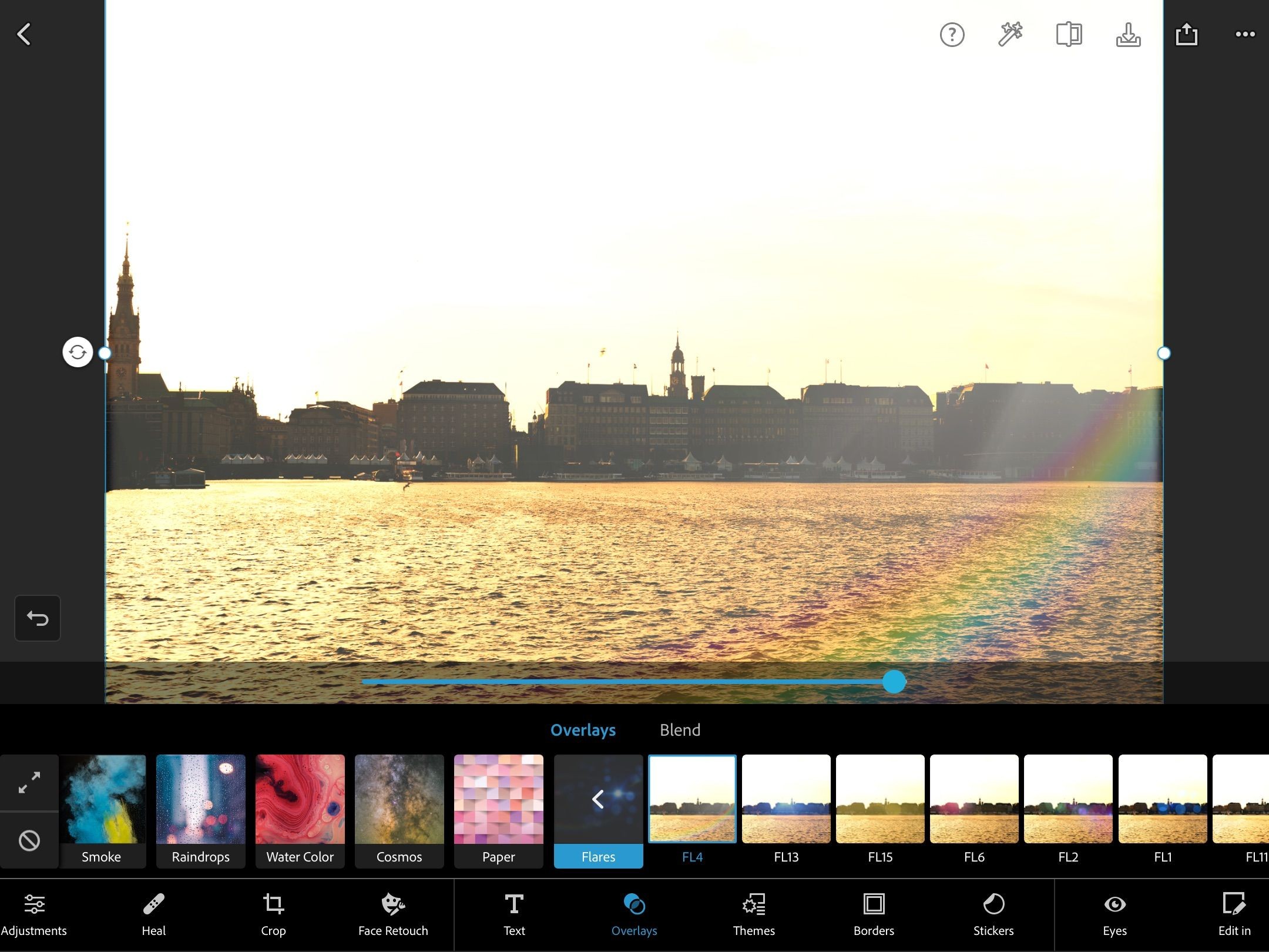 Hiệu Ứng Lens Flare Đã Thêm Trong Photoshop Express